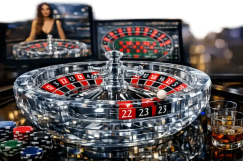 Crystal Roulette With A Transparent Wheel